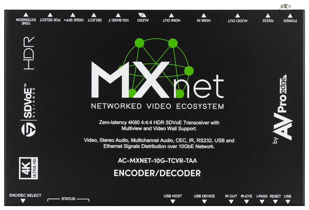 AVPro Edge AC-MXNET-10G-TCVR-TAA - TAA - MXnet 10G SDVoE Transceiver