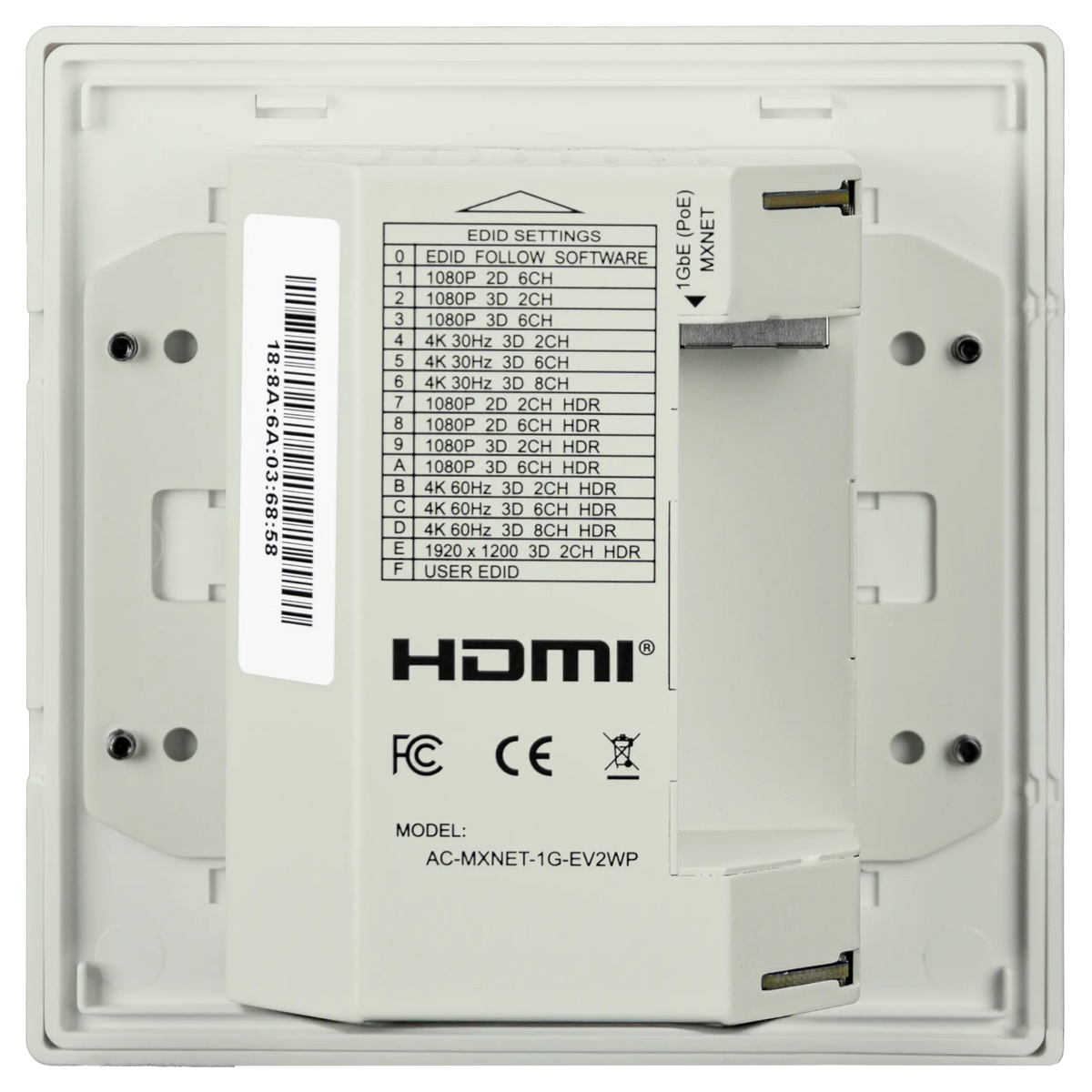 AVPro Edge AC-MXNET-1G-EV2WP - MXnet 1G Evolution II Wall Plate Encoder