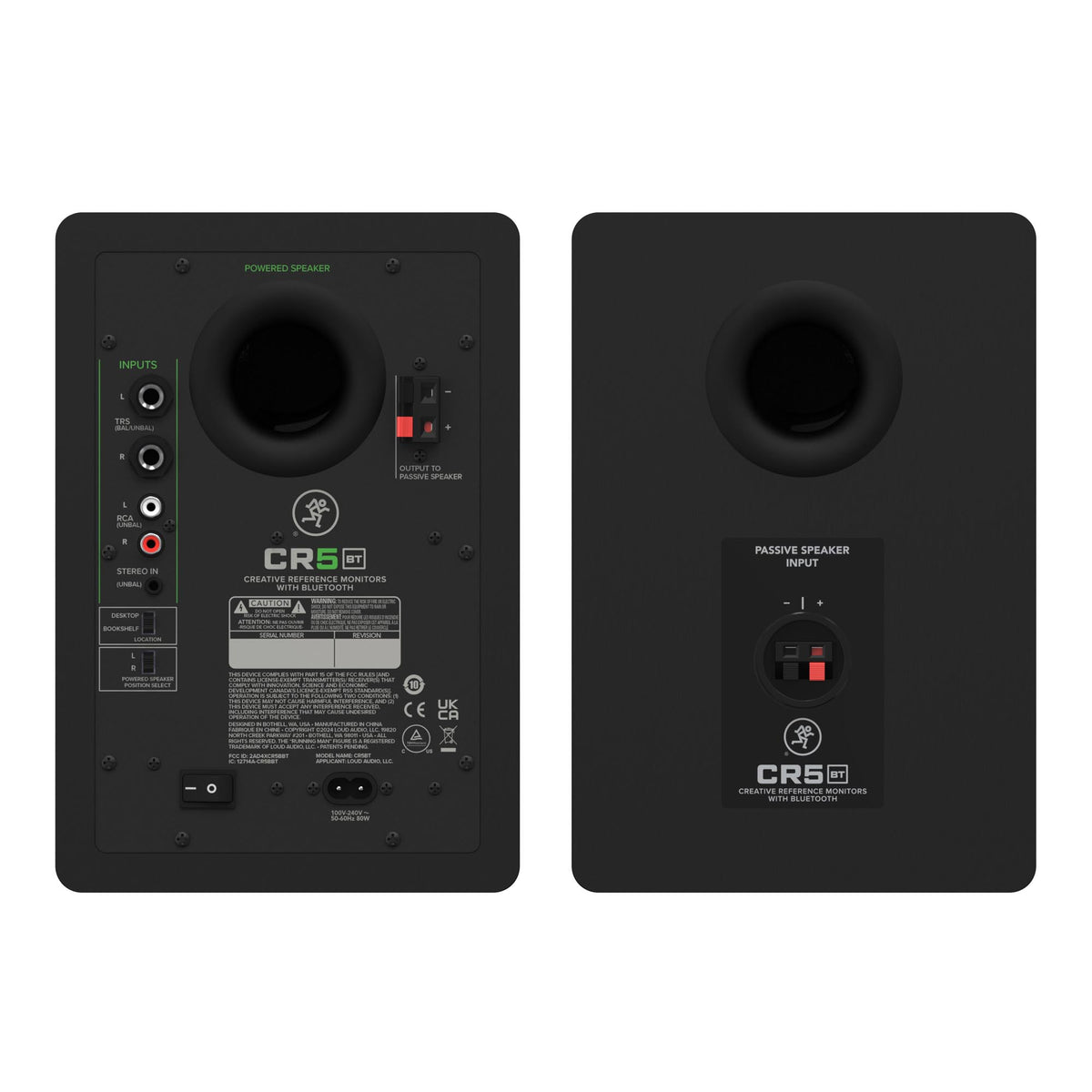 Mackie CR5BT 5.25" Powered Studio Monitors w/ Tone Control and Bluetooth