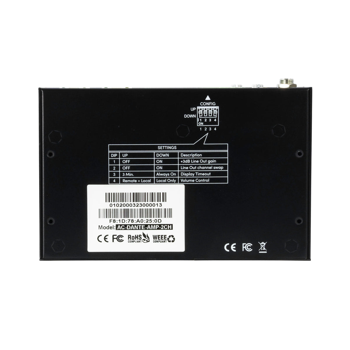 AVPro Edge AC-DANTE-AMP-2CH -2CH Dante Amplifier