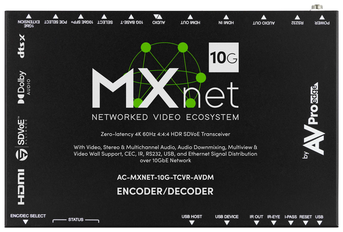 AVPro Edge AC-MXNET-10G-TCVR-AVDM - MXnet 10G SDVoE Transceiver with Downmixing