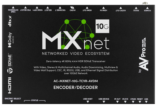 AVPro Edge AC-MXNET-10G-TCVR-AVDM - MXnet 10G SDVoE Transceiver with Downmixing