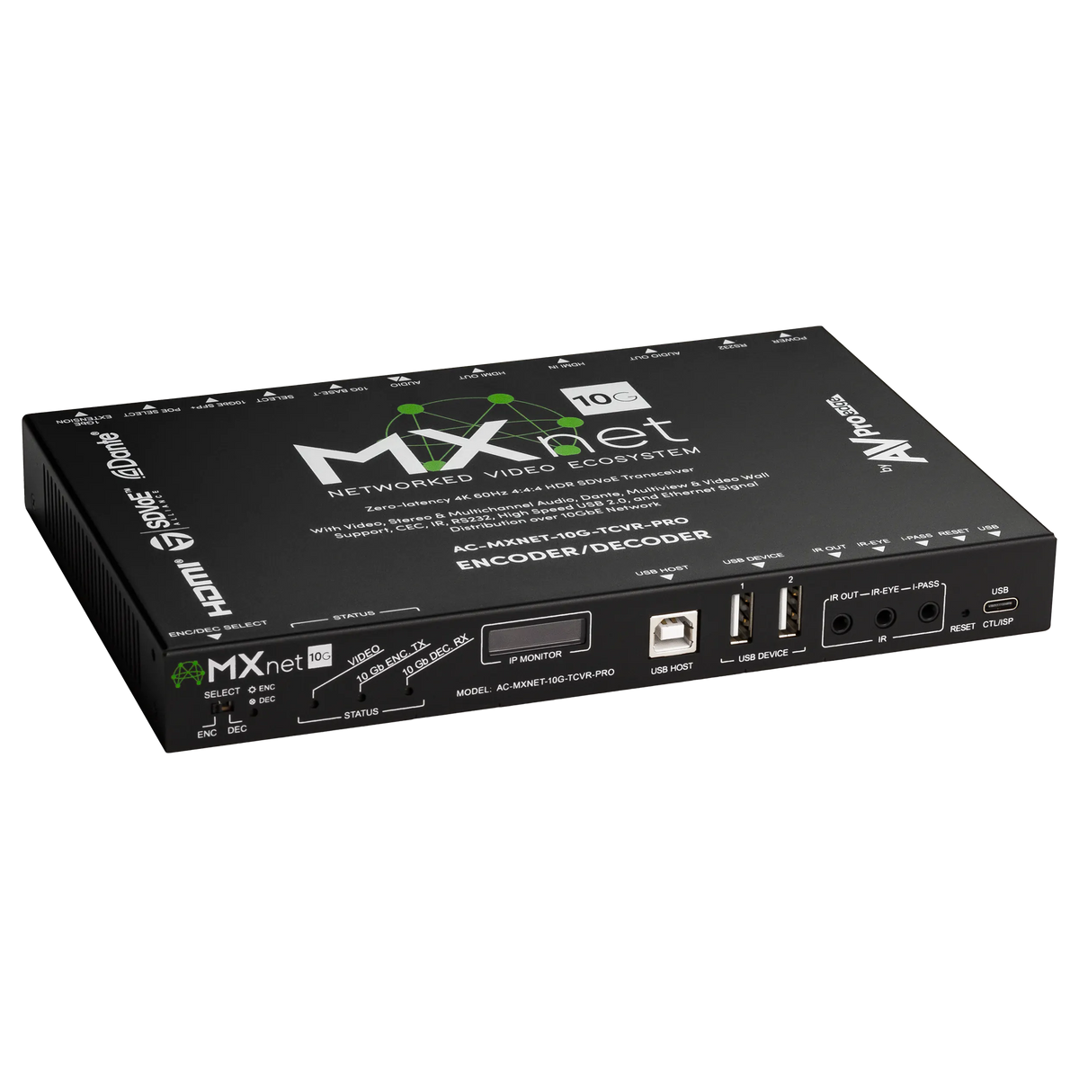 AVPro Edge AC-MXNET-10G-TCVR-PRO - MXnet 10G SDVoE Transceiver with with Icron Technologies, the ExtremeUSB® and Dante