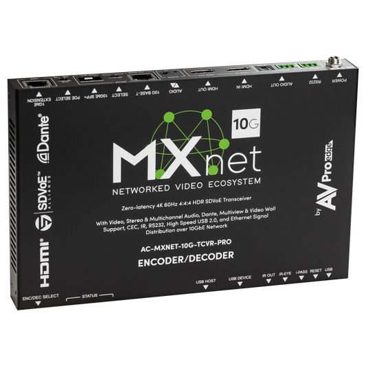 AVPro Edge AC-MXNET-10G-TCVR-PRO - MXnet 10G SDVoE Transceiver with with Icron Technologies, the ExtremeUSB® and Dante