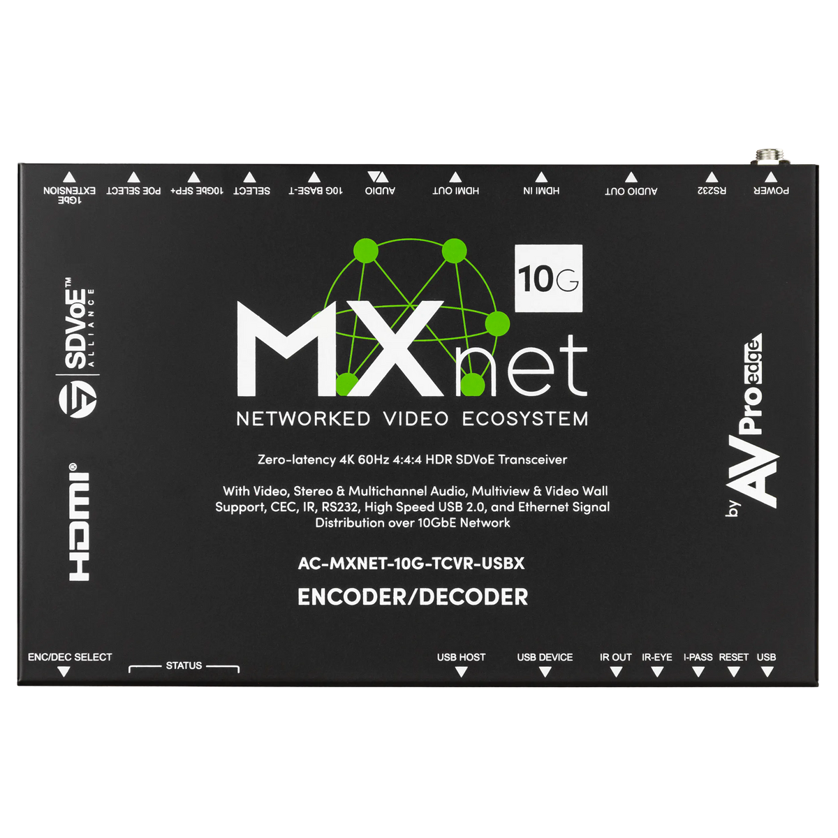 AVPro Edge AC-MXNET-10G-TCVR-USBX - MXnet 10G SDVoE Transceiver with Icron Technologies, the ExtremeUSB®