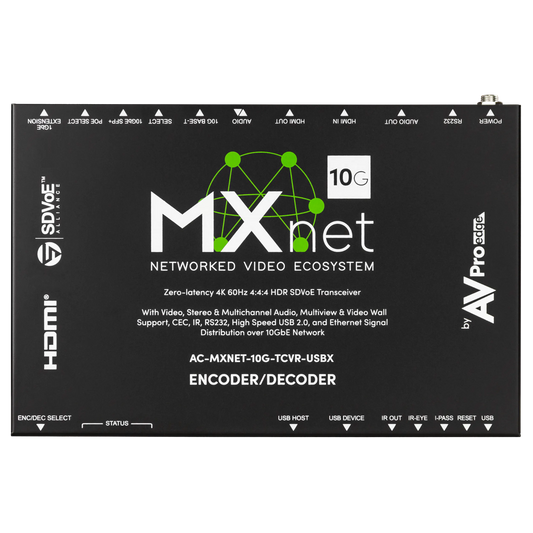 AVPro Edge AC-MXNET-10G-TCVR-USBX - MXnet 10G SDVoE Transceiver with Icron Technologies, the ExtremeUSB®
