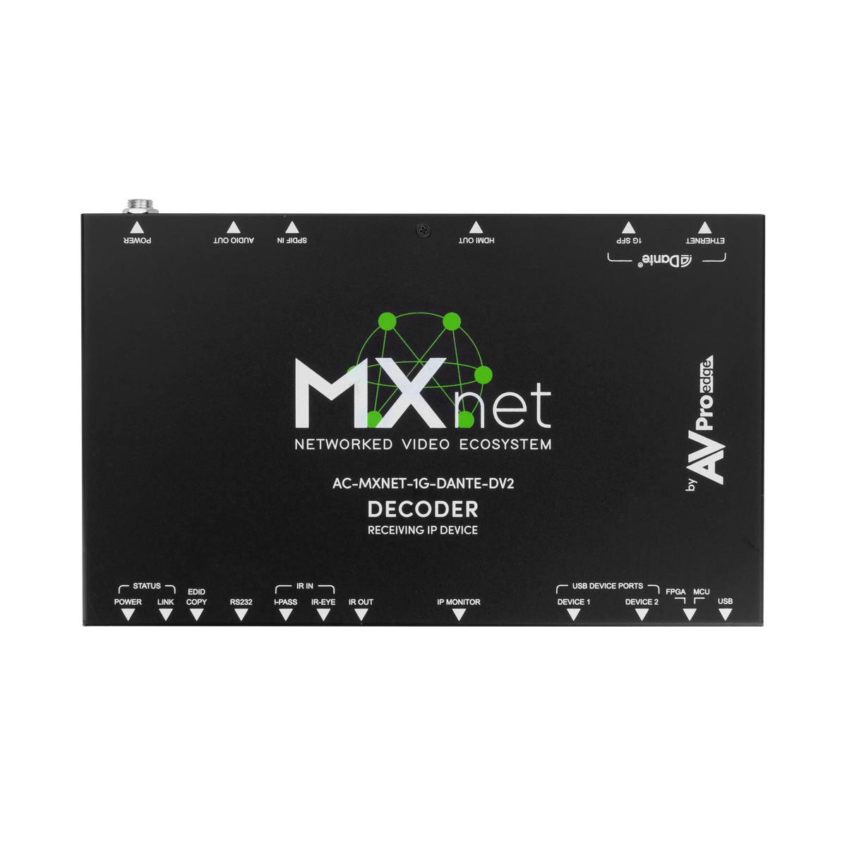 AVPro Edge AC-MXNET-1G-DANTE-DV2 - MXnet 1G Evolution II Decoder with Dante