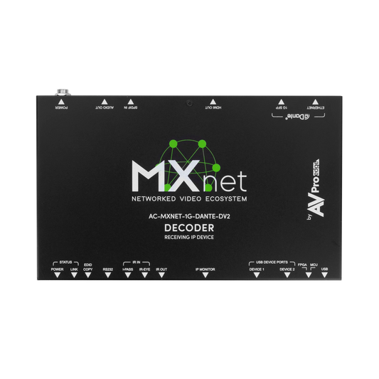 AVPro Edge AC-MXNET-1G-DANTE-DV2 - MXnet 1G Evolution II Decoder with Dante