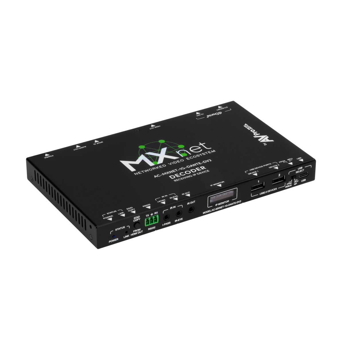 AVPro Edge AC-MXNET-1G-DANTE-DV2 - MXnet 1G Evolution II Decoder with Dante