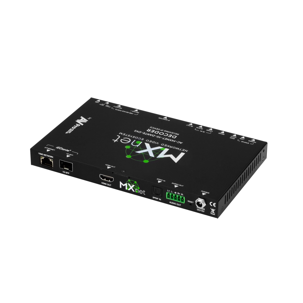 AVPro Edge AC-MXNET-1G-DANTE-DV2 - MXnet 1G Evolution II Decoder with Dante