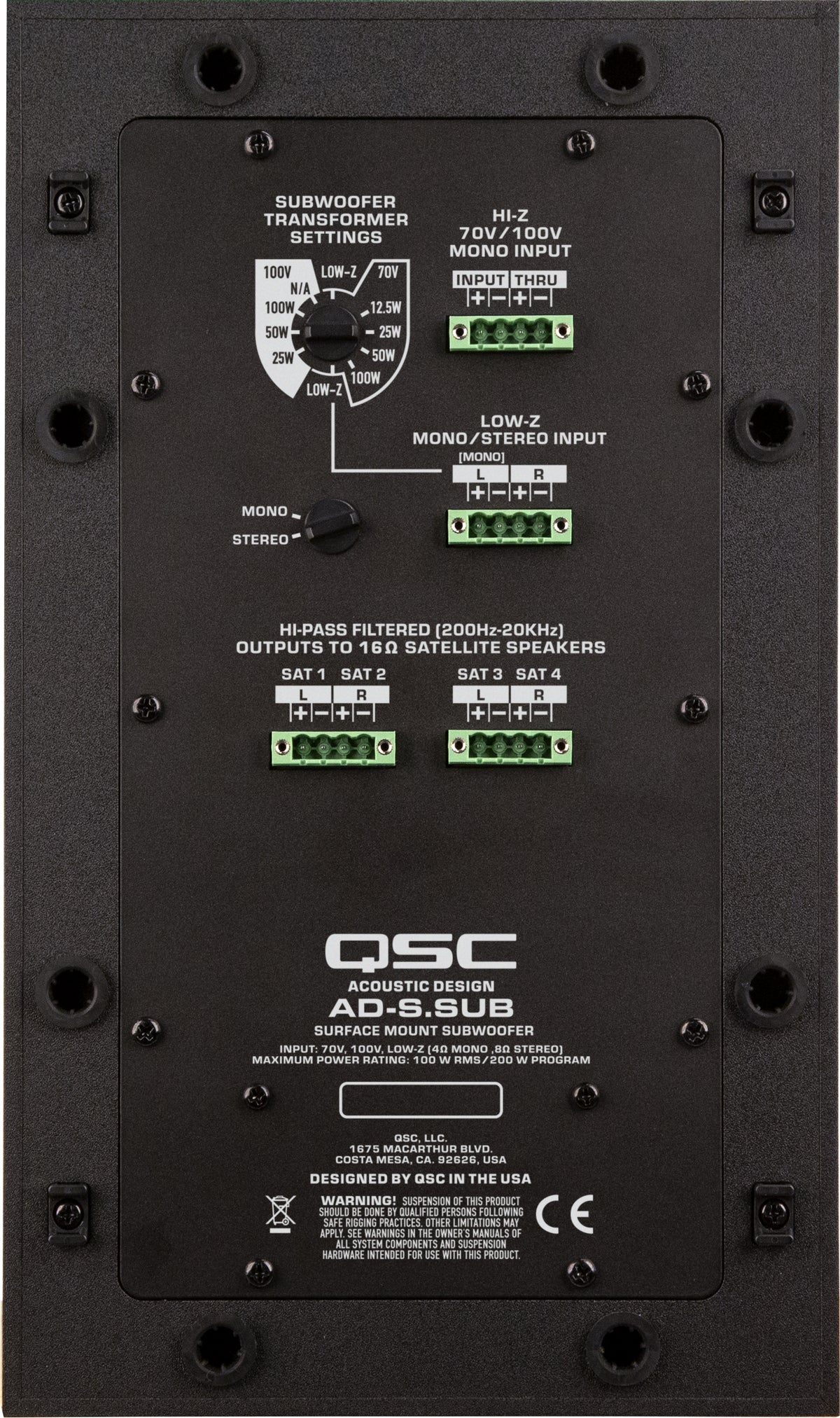 QSC AD-S.SUB - Wall mount speakers