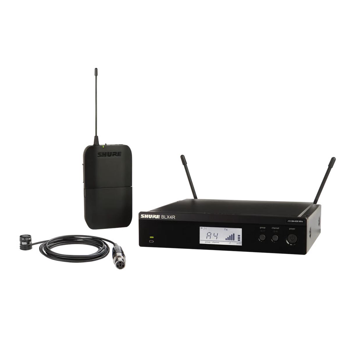 Shure BLX14RUK with WL185 Rack Mount - Lavalier Microphones