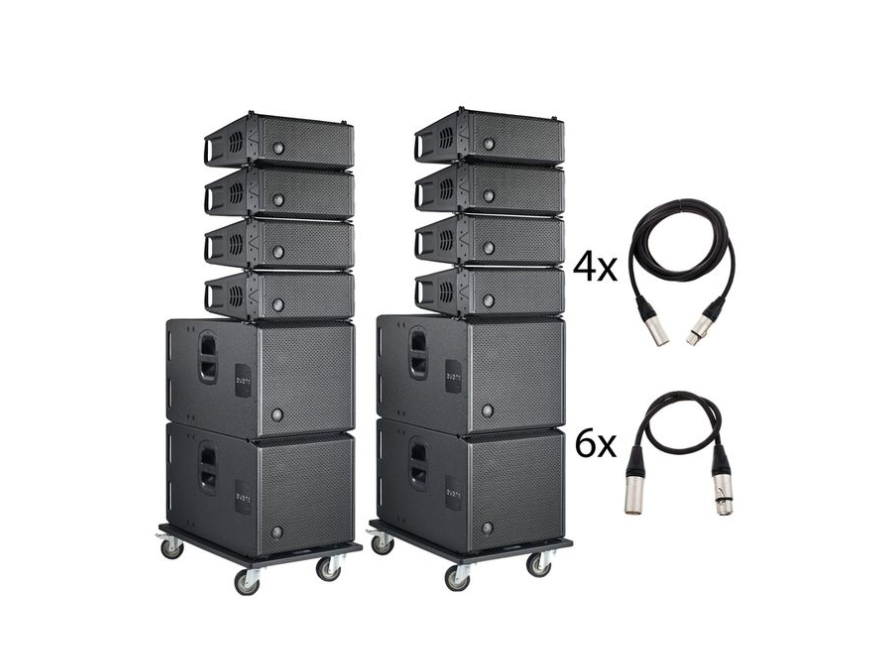 DAS Audio EVENT 8x26A/4x115A PA system bundle with speakers and cables