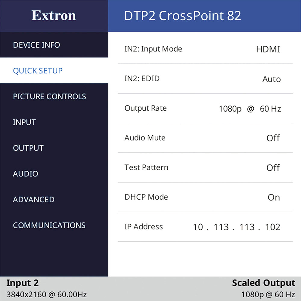 Extron DTP2 CrossPoint 82