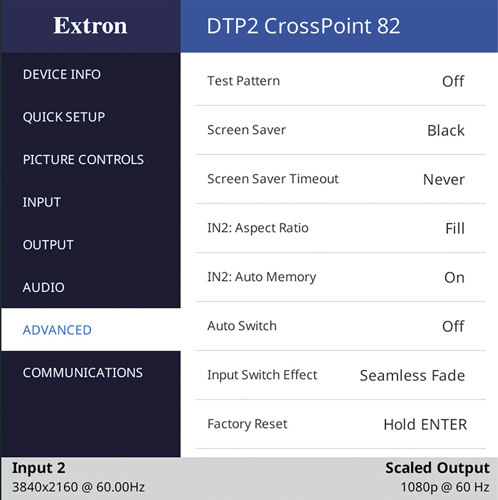 Extron DTP2 CrossPoint 82