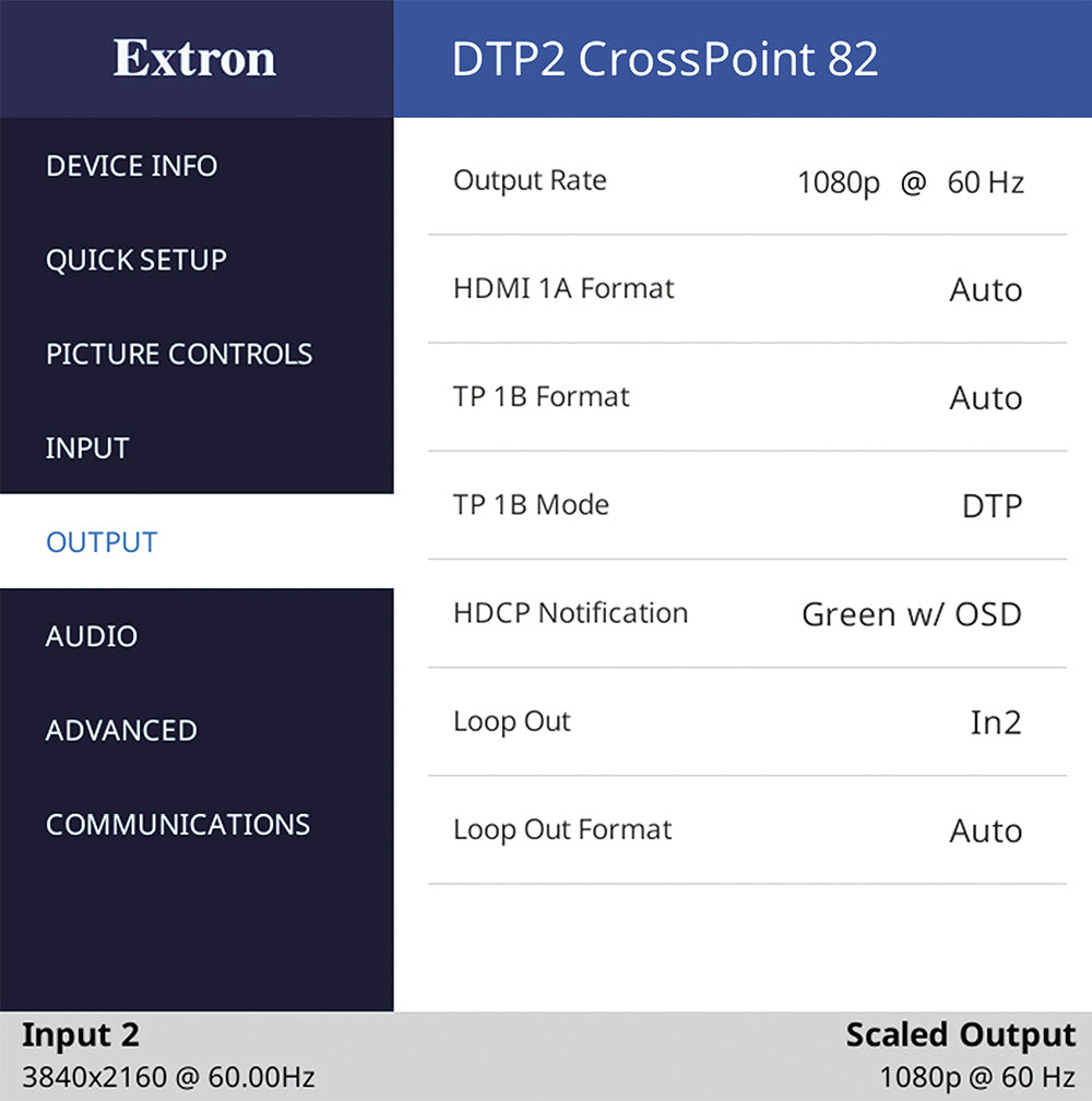 Extron DTP2 CrossPoint 82