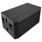 Black rectangular speaker on a white background