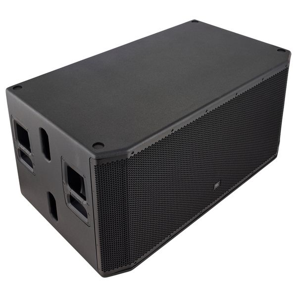 Black rectangular speaker on a white background