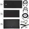 Set of RCF speakers, cables, and stands 