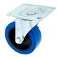Blue caster wheel with metal mounting plate 