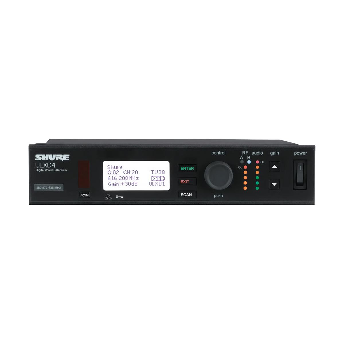 Shure ULXD4=-G51 ULXD4 WIRELESS RECEIVER - Paging Microphones